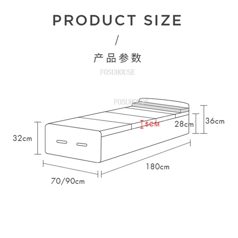 Foldable Bed Multifunctional Retractable Organ Kraft Paper Bed Invisible Office Lunch Break Livingroom Furnitue Hidden Beds