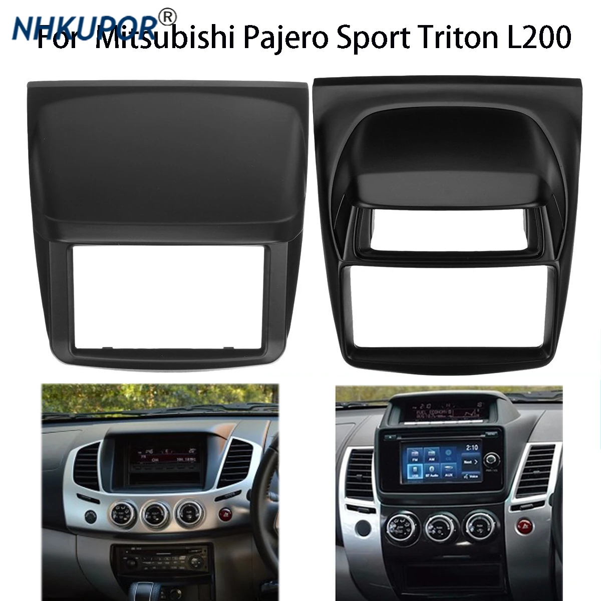 

Car Radio Frame For MITSUBISHI L200 Triton Pajero Sport Challenger Dash Kit Fascia Center Console Holder Refit Bezel Faceplate