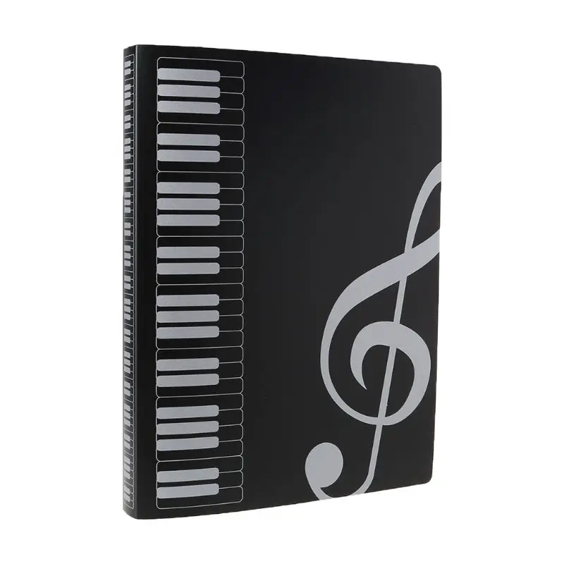 40 страниц A4 размер фортепиано Музыкальная оценка лист документ файл папка хранения Организатор - Цвет: Черный