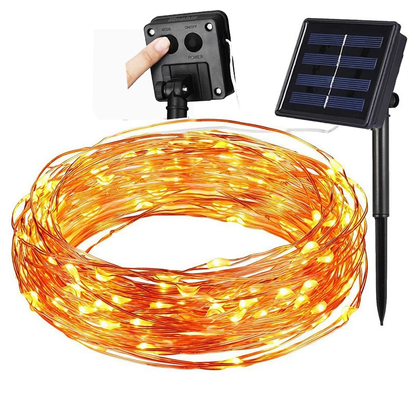 Солнечные гирлянды 20 м 200LED медный провод открытый Сказочный свет для рождественского сада дома праздники водонепроницаемые украшения - Испускаемый цвет: 22M 200LED
