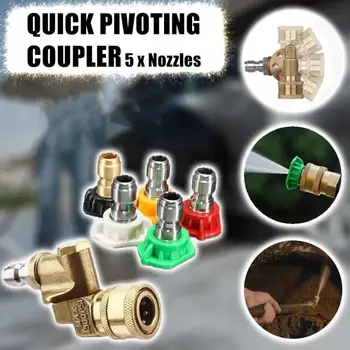 

Pressure Washer Wand With Adjustable Angle Nozzle Spray Lance 180 Degree With 5 Angles Quick Connect Pivot Adapter Garden Tools