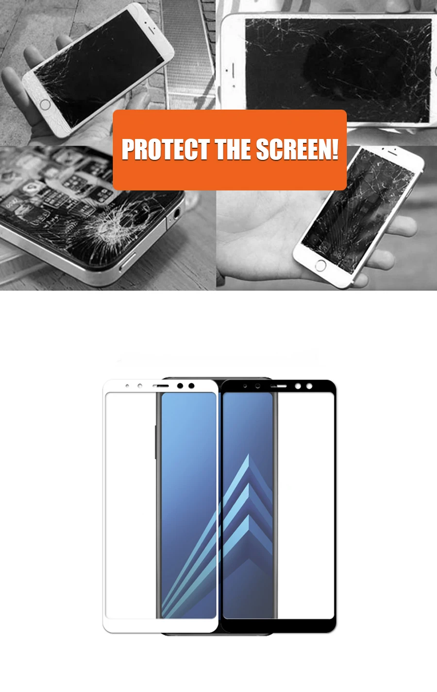 Полное покрытие из закаленного стекла для samsung Galaxy A6 A8 J4 J6 Plus защитное стекло на A7 A9 J2 J7 J8 Защитная пленка для экрана