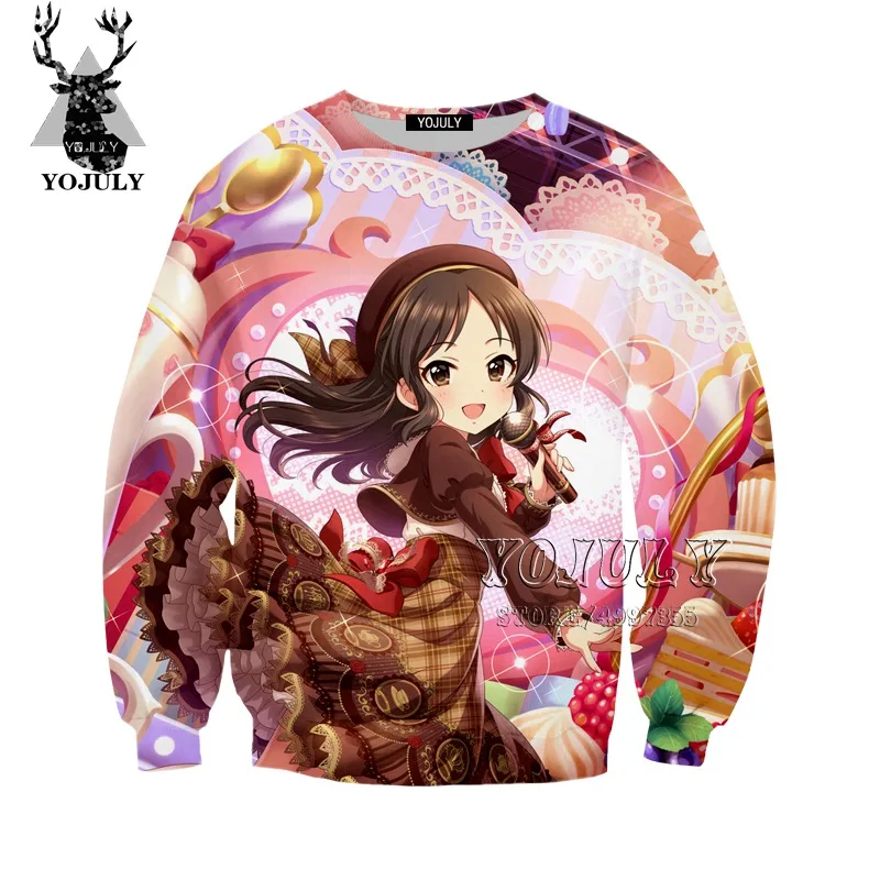 3 YOJULY Idol Master/Детская толстовка Золушки для девочек с объемным рисунком; модная детская одежда для мальчиков и девочек-подростков; топы с длинными рукавами; SW111 - Цвет: 3