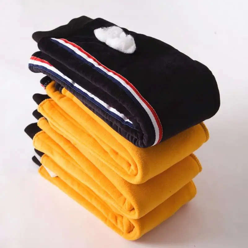 

Girls Children Velvet Long Pants Printing Patterns Leggings Child Stripe Thicken Warm Winter Kids Clothing 3-10y Pencil Mid