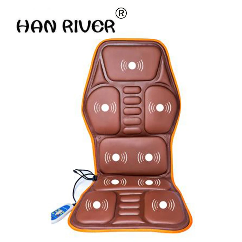 Car Home Office Full-Body Massage Cushion Heat Vibrate Mattress Back Neck Massage Chair 12V massage cushion