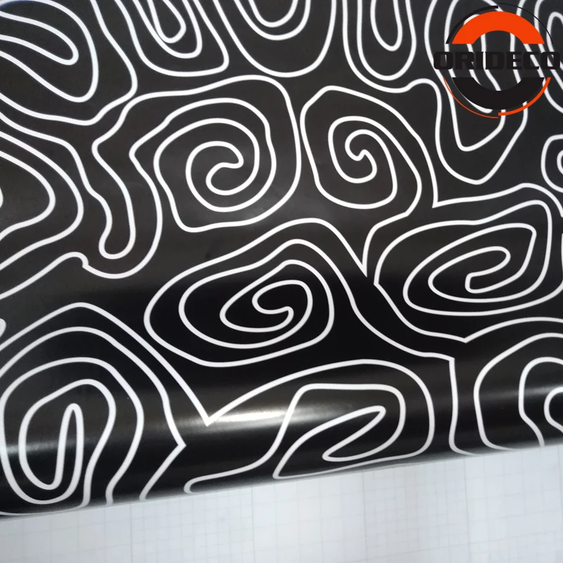 Annual ring black white camo vinyl car sticker 2