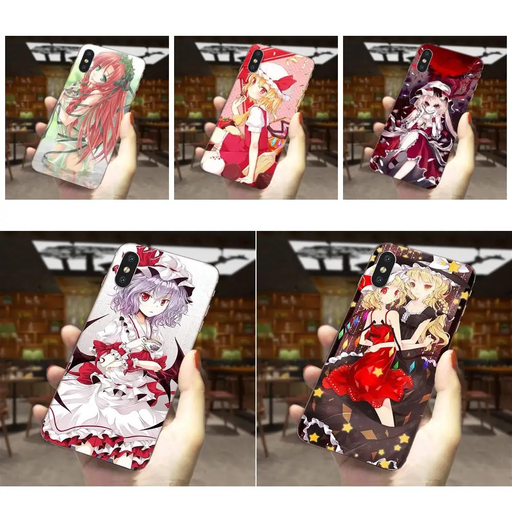 Мягкий чехол для мобильного телефона Аниме Touhou с ажурными глазами алого цвета
