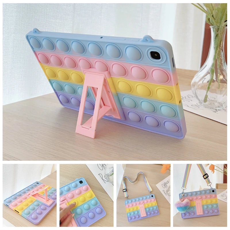 Relive Stress Fidget Toys Safe Silicone SM-T290 Cover For Samsung Galaxy Tab A 8.0 2019 T290 T295 T297 Kids Case Kickstand funda |