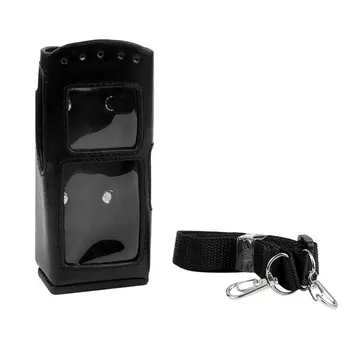 

Hard Leather Case Adjustable Strap Police Fireman With D Ring Accessories Hands Free Practical Walkie Talkie For MTP850 Radio