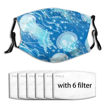 

Glowing Jellyfish Washable Reusable Anti-Pollution Fashiopn Printed Face Mouth Mask Anti-Dust Washable Adults Masks Masque