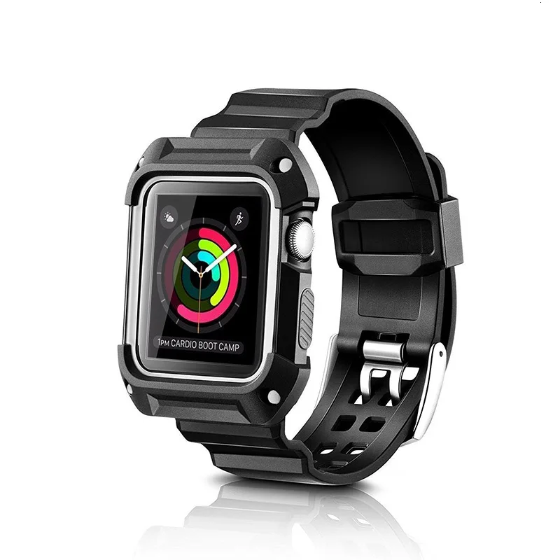 Fohuas ТПУ резиновый ремешок для часов с прочный Защитный чехол для Apple Watch Series 5 4 3 2 1 наручных часов iwatch 38/42 мм ремешок браслет Рамка