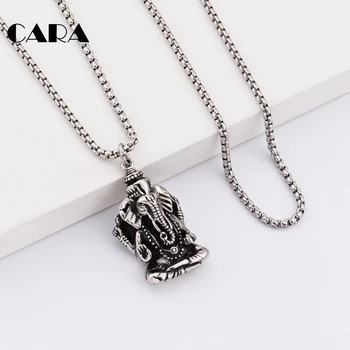 

CNEW fine polished 316L stainless steel men necklace fashion Thailand elephant God pendant necklace for men jewelry CAGF0272