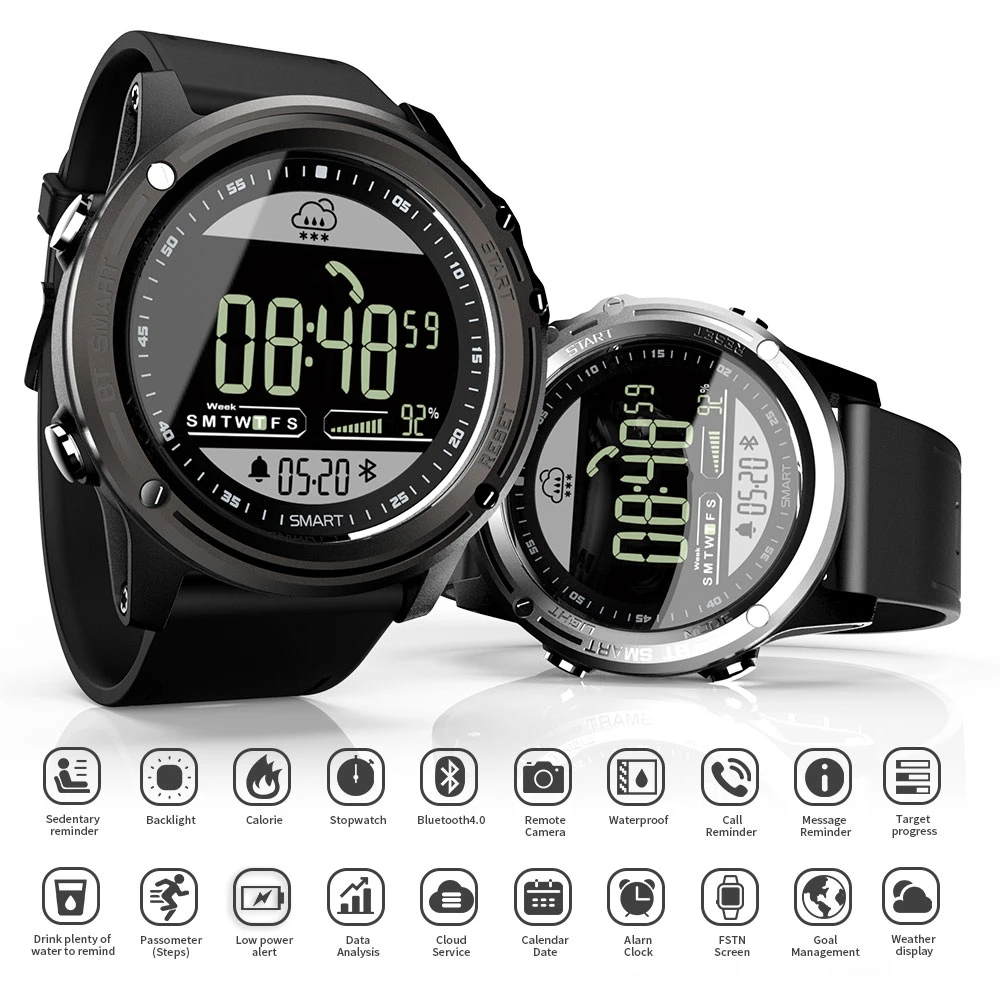 Online Reloj inteligente Lokmat Sport 50M impermeable 33 meses de tiempo de espera 24h Tiempo Real Bluetooth para IOS y Android