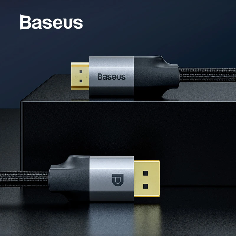 Comprar Baseus Displayport a HDMI Cable 4K 60Hz Cable de DP a HDMI para ordenador portátil proyector TV puerto de visualización Cable HDMI
