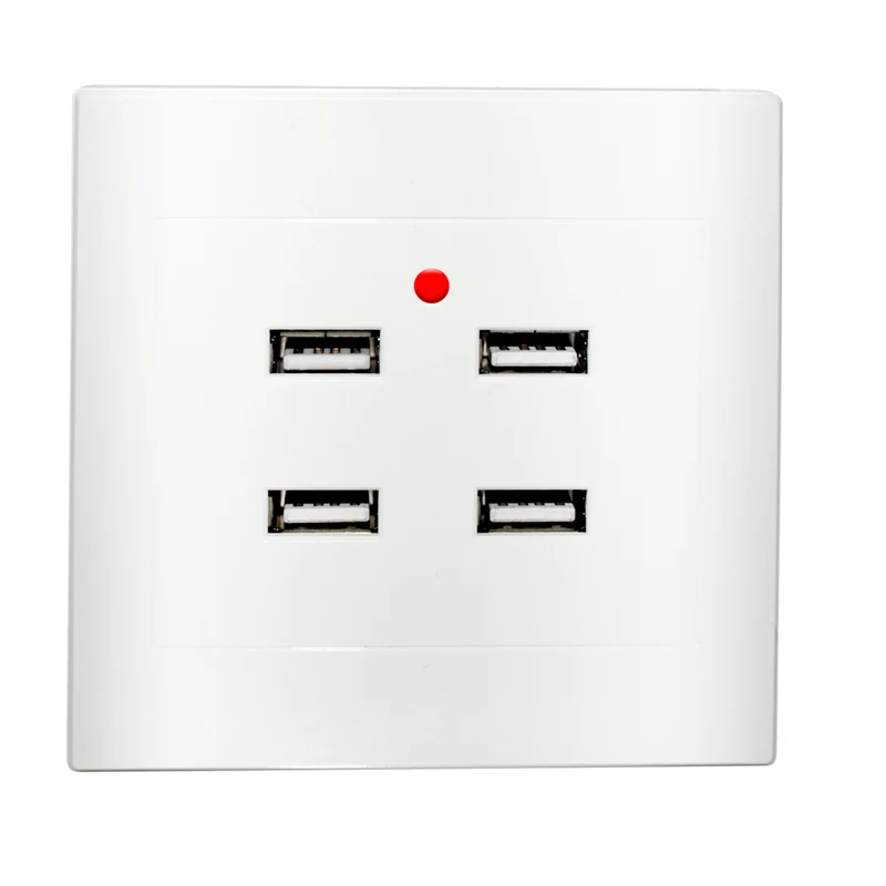 

86 Type 4 USB Wall Socket Charger AC DC Power Adapter Plug Outlet Plate Panel White 2000W 10A Mobile Phone Charging