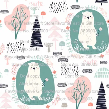 

Bear Animals rayon Cotton Printed Fabric Bundle For Baby Child Patchwork Quilting Fat Quarters DIY Sewing Fabric