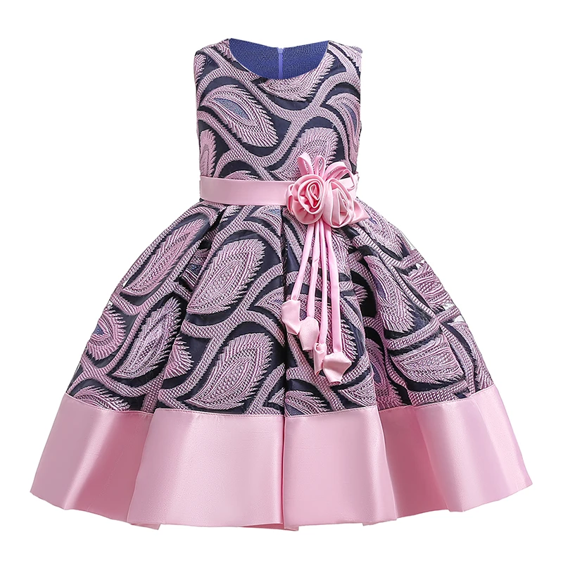 

Wedding Birthday Party Kids Dresses For Girls Classic Beauty Jacquard Costume Teenager Prom Designs Princess Flower Girl Dress