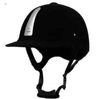 Equestrian Helmet Unisex Classic Velvet Horse Riding Helmet Horse Equipment Cycling Helmet Protection Cap 54-62cm Adjustable 1