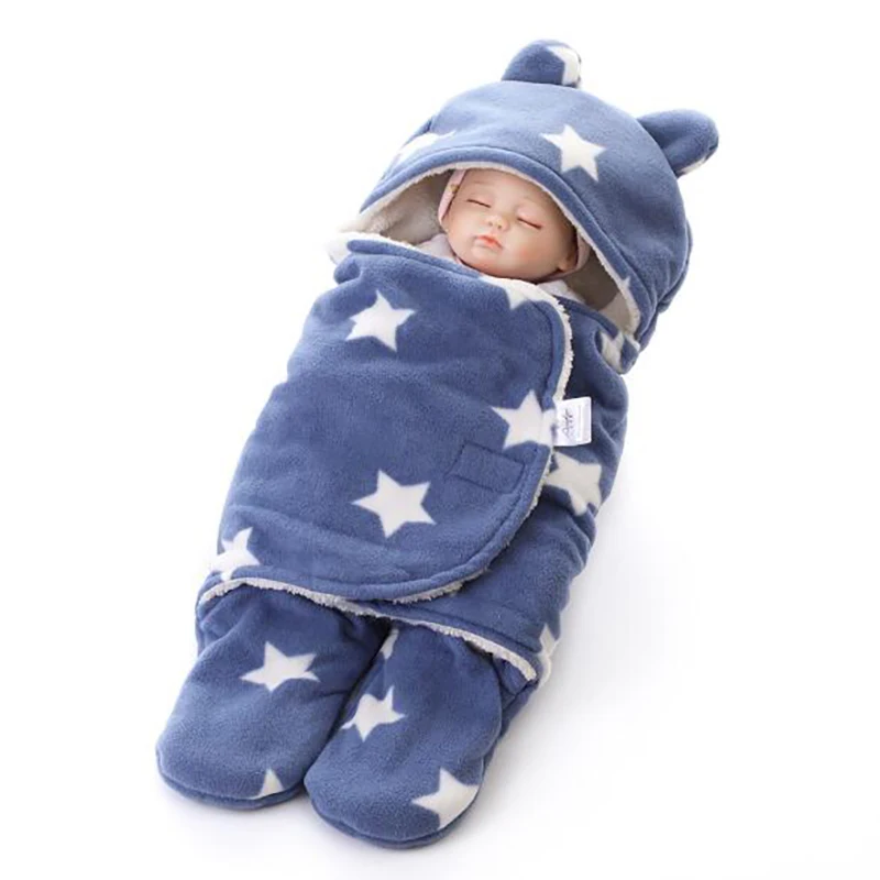 

Baby Sleep Gown Velvet Sleepsack Baby Winter Infant Newborn Wrap Swaddling Thicken Coral Fleece