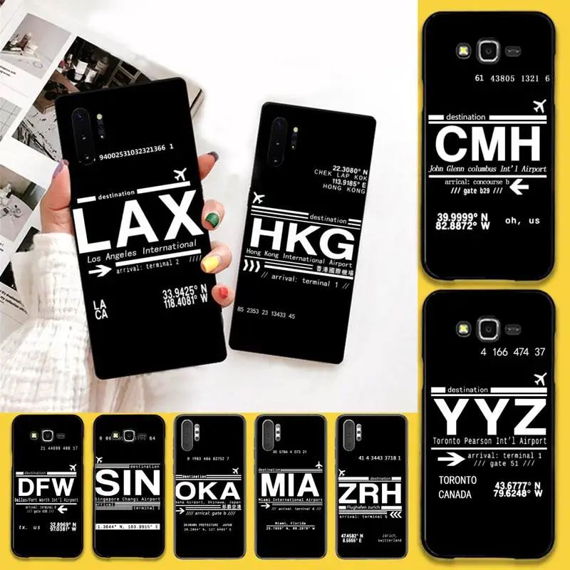 HPCHCJHM World аэропорт код мягкий силиконовый черный чехол для телефона Samsung Galaxy J7 J8 J6