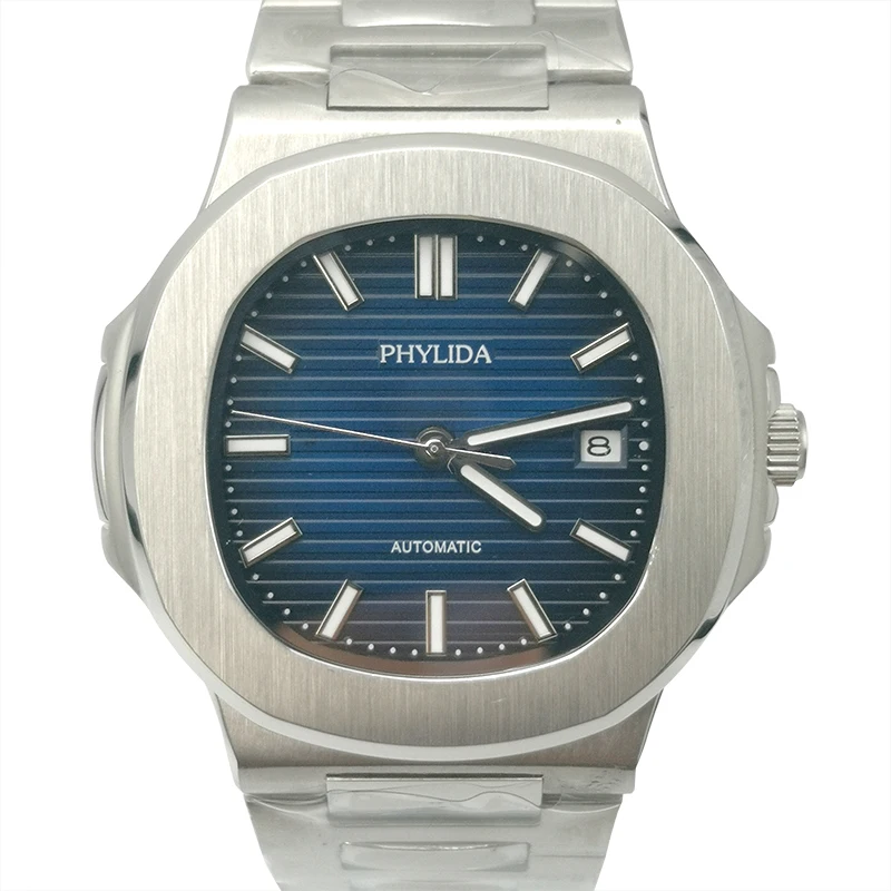 

40mm Blue Dial Men's PP Nautilu Homage Watch Luxury Classic Sports Wristwatch Automatic Date Sapphire Crystal Phylida