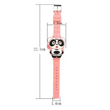 

1 Pcs Kids LED Electronic Watch Silicone Band Cartoon Panda Flip Case Wrist Watch Lovely Gift FEA889