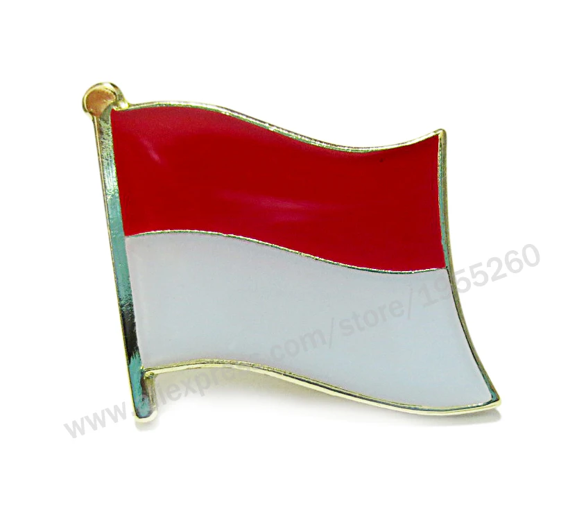 79 Indonesia Национальный флаг, металлический значок на лацкане, значок на булавке для флага по всему миру, голландский, Ирако, Индия, Израиль, Италия, Япония, Корея, либанский, Лаос, Латвийский - Цвет: 79 Indonesia