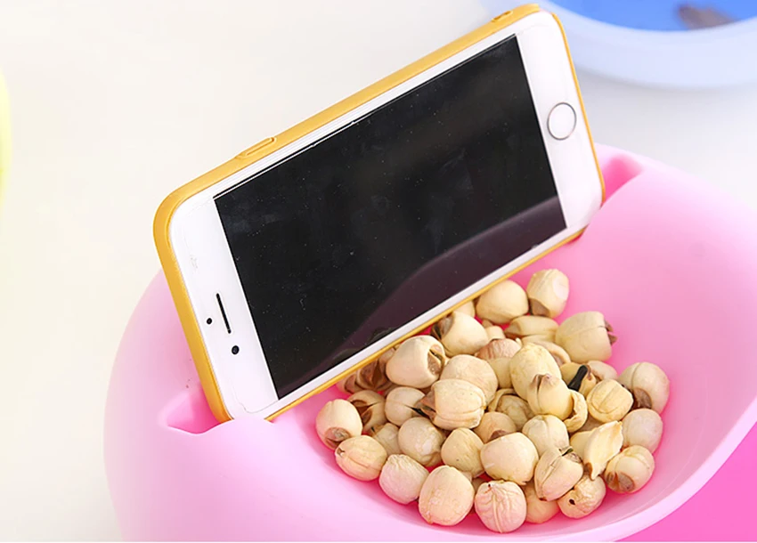 2 In 1 Lazy Snack Bowl With Phone Stand Holder-Pack Of 2