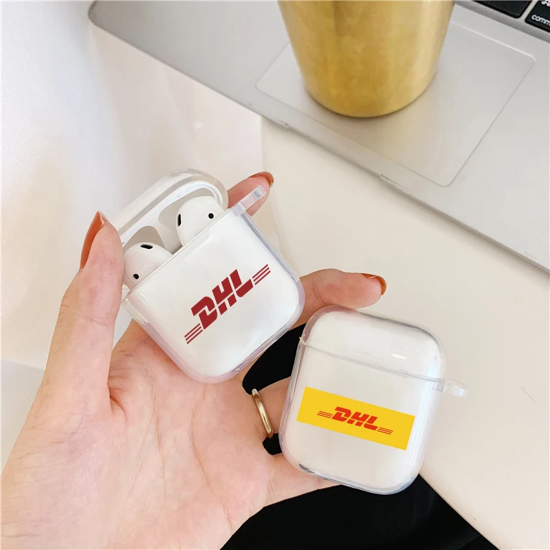 Индивидуальная пара Dhl узор для Airpods чехол милый прозрачный Bluetooth защитный