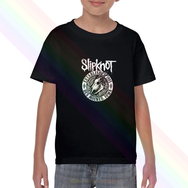 Классическая черная футболка Slipknot с логотипом козы и пламени Новинка лета 2020
