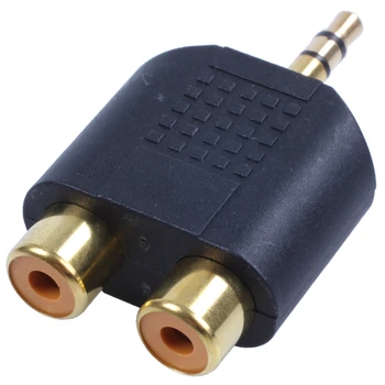 

New 1/8" 3.5mm Jack to 2 RCA Adaptor Y Splitter Stereo Male 2x Female Gold Mini