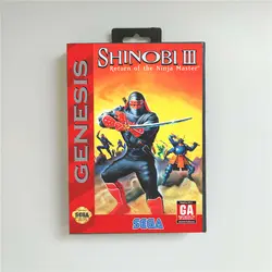 Shinobi III возврат ниндзя мастер-крышка США с розничной коробкой 16 бит MD игровая карта для Sega megadrive Genesis