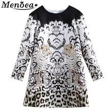 Menoea/детское зимнее платье г. Новое модное Стильное детское платье с длинными рукавами и рисунком животных дизайнерская От 3 до 14 лет Изысканная одежда, платье
