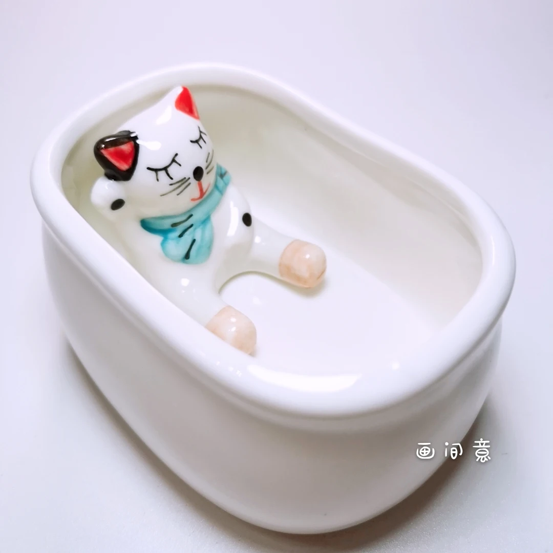 Paint Tray Color Palette Watercolor Palette Ceramic Paint Cleaning Pen Bucket 3 Sets of Paint Palette Tray Wash Pen Holder
