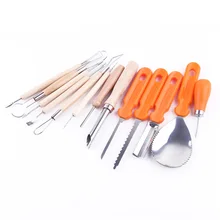 /11/12/13 лет pcs благодарения Тыква Резьба резак Нержавеющая сталь тыквы, резка по дереву инструменты для вырезания Наборы с сумкой для хранения Oc15