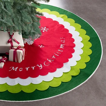 

Removable DIY Christmas Tree Skirt,Large 4 Layers Non Woven Holiday Christmas Tree Decoration Skirts