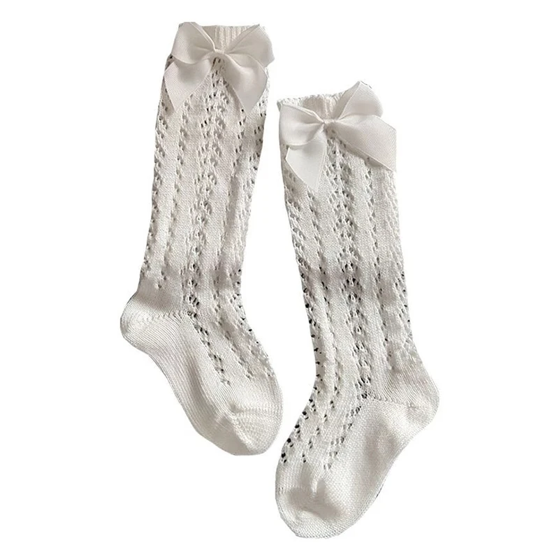 Children Girls Royal Style Bow Knee High Fishnet Socks 0-4Y kids socks kids pantyhose fishnet stockings toddler tights