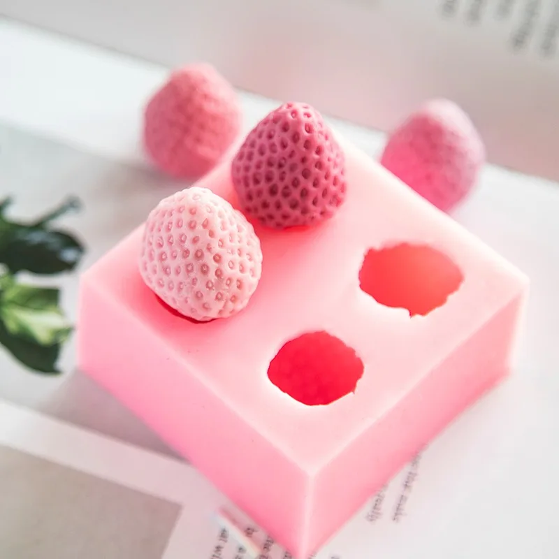 1 шт. 3D мини Клубника Силиконовые Fondant (сахарная) пресс-формы для мыла свечи