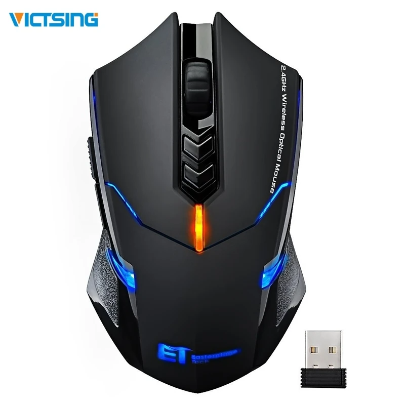 

VicTsing Wireless Gaming Mouse Color Backlit 2400 DPI 7 Programmable Buttons Gamer for Dota