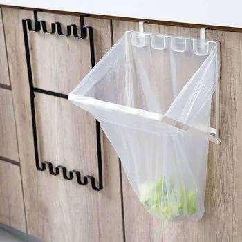 

Portable Kitchen Trash Bag Holder Metal Incognito Cabinets Cloth Rack Towel Rack Kitchen Hanging Trash Racks for Garbage Bags