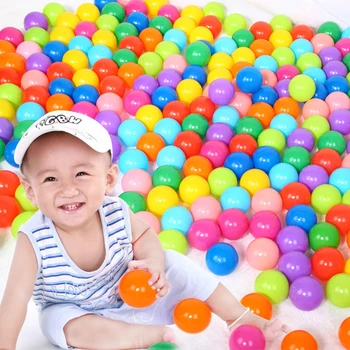 

100Pcs Colorful Baby Plastic Balls Water Pool Ocean Wave Ball Kids Swim With Basketball Hoop Play House Outdoors Tents Toy