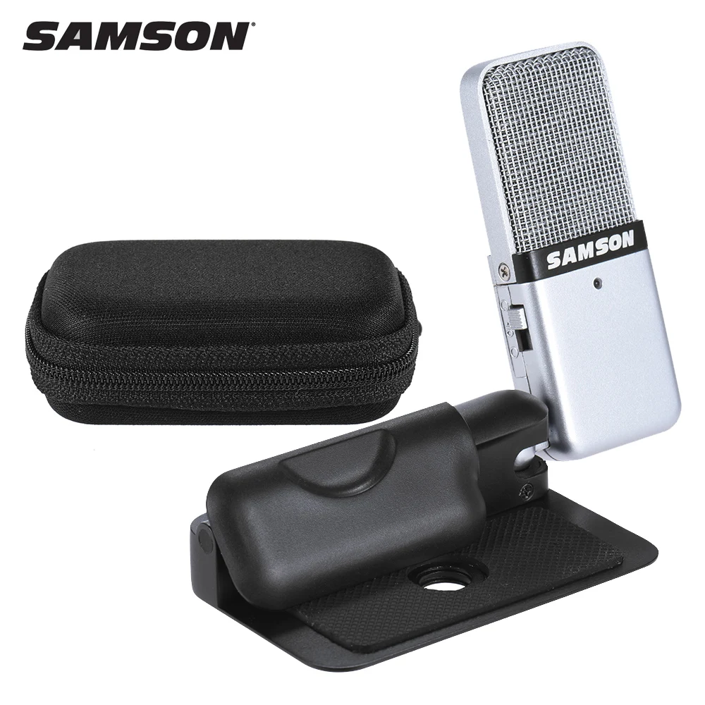

GO Mic Mini Portable Recording Condenser Microphone Clip-on Design with USB Cable Carrying Case for Computer NoteBook