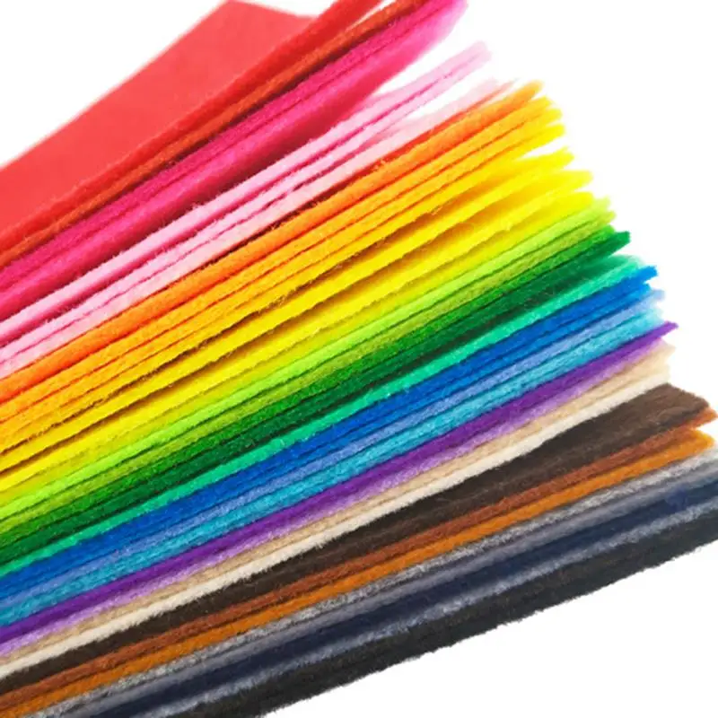 40Pcs Nonwoven Needlework Felt Fabric 10x10cm For Kids Scrapbooking Doll Sewing Crafts