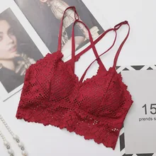 Летние женские кружевные лифчики с v-образным вырезом, красивые кружевные топы, нижнее белье без косточек