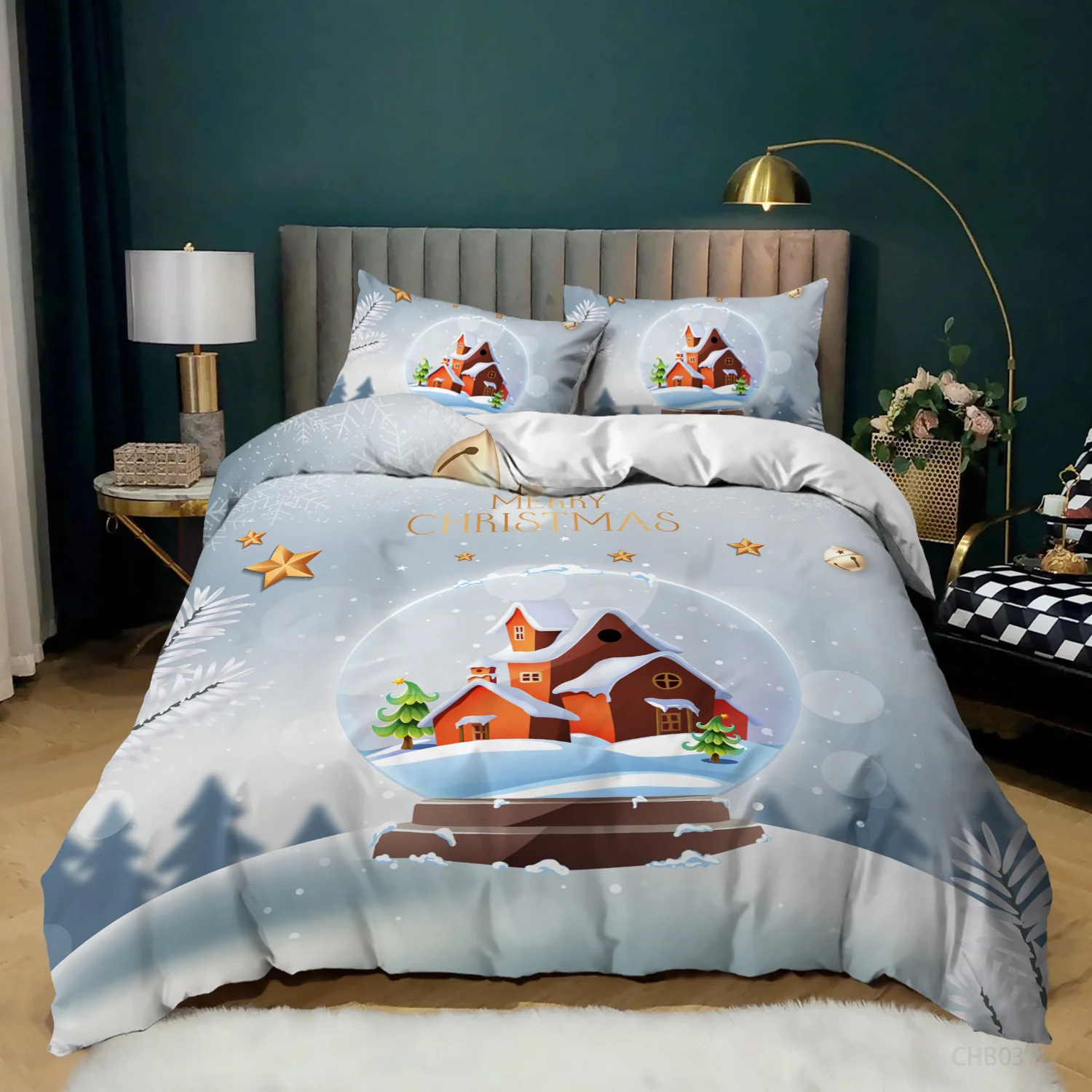 New Merry Christmas Bedding Set Twin King Queen Soft Duvet Cover Set 2/3 Pcs Cartoon Santa Claus Print Pillowcase Bed Cover 