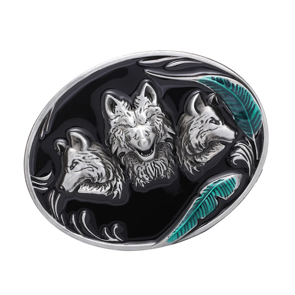 Antique Silver 3D Wolf Texas Rodeo Womens Mens Western Cowboy Belt Buckle