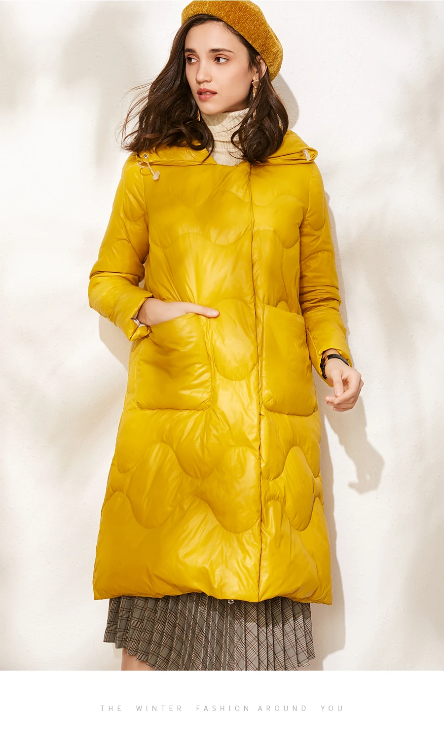 SuyaDream женские теплые пуховые пальто с отложным воротником, однотонные Стеганые Длинные парки, зимняя верхняя одежда