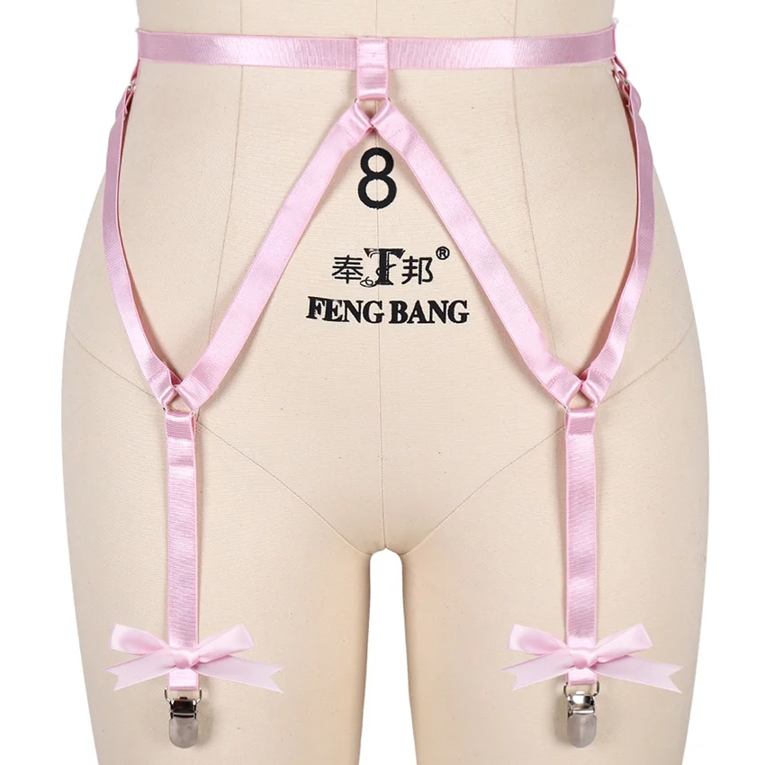 MLCP0089PINK Красный ремень с ремешками, клетка, высокая талия, чулки-бандаж, подвязка, клетка для тела, регулируемый подвязка, ремень готический, Рейв, жгут, белье для женщин - Цвет: MLCP0089PINK