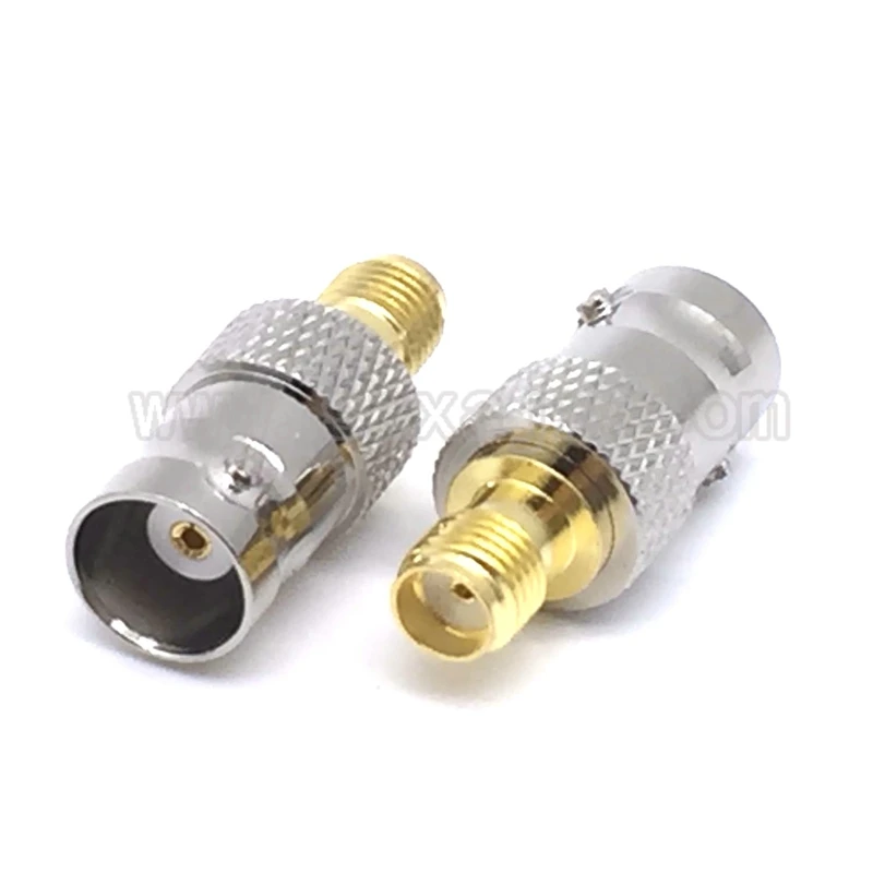JX connector 2pcs RF adapter BNC-SMA BNC Male Jack Nickel Plating To SMA Female Plug Gold Plating Jack RF Connector Straight