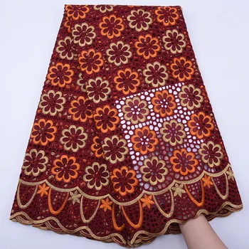 

Latest African Dry Lace cotton Lace Fabric Punch Holes Nigerian Swiss Voile Lace In Switzerland For Wedding Dress F1797